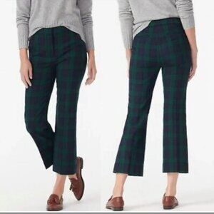 J.Crew Hayden kickout crop pant in Black Watch tartan bi-stretch wool size 6